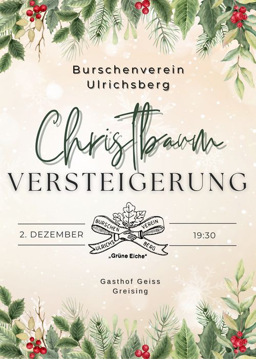 Burschenverein Ulrichsberg - Christbaumversteigerung